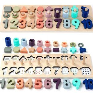 NEW 4 in 1 Montessori Toys Teaches Number, Counting, Math For Toddlers
